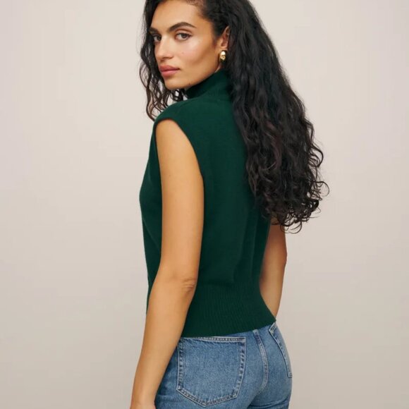NEW Reformation Arco Cashmere Sleeveless Turtleneck Sweater M#2182 - Picture 4 of 10